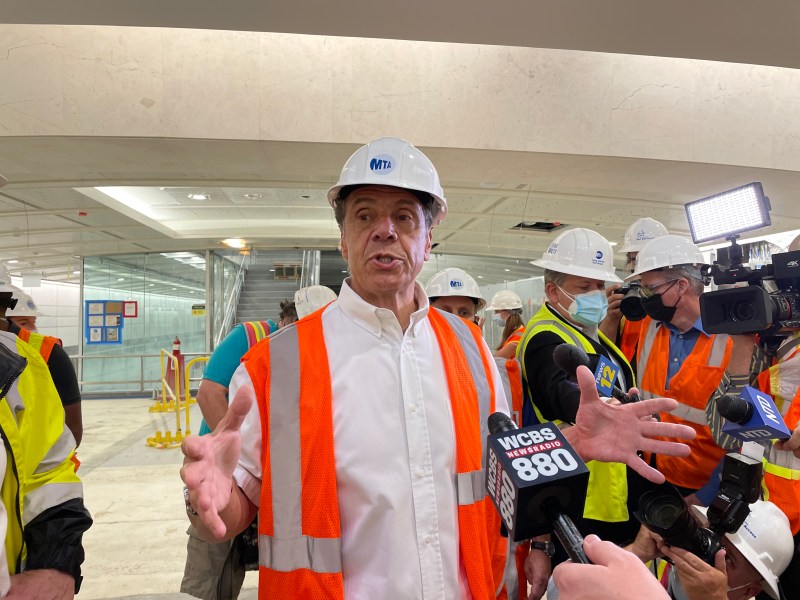 Andrew Cuomo, demonstrating his power over the MTA. File photo: Dave Colon