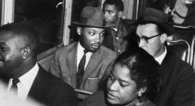 Dr. King on a bus.