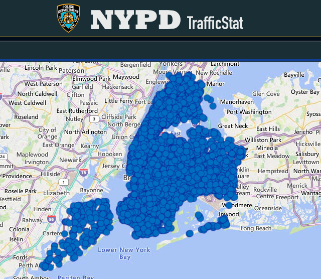 Injuries caused by car drivers are literally happening everywhere in this city so far this year. Source: NYPD