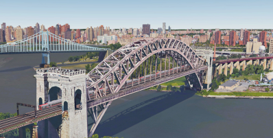 This is the future liberals want: A Metro-North train going over the Hell Gate Bridge. Photo: MTA