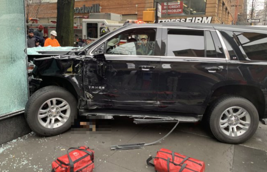 A SUV driver crashed into a coffee shop in Brooklyn in 2020, injuring a woman. It was one of tens of thousands of injury-producing crashes citywide last year.