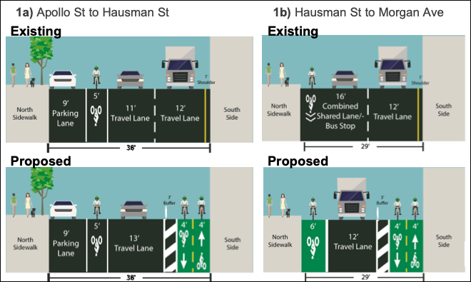 The two-way bike path would be next to the BQE support structure.