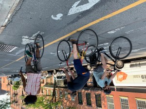 Cyclists on Kent Avenue in Brooklyn. Photo: Gersh Kuntzman