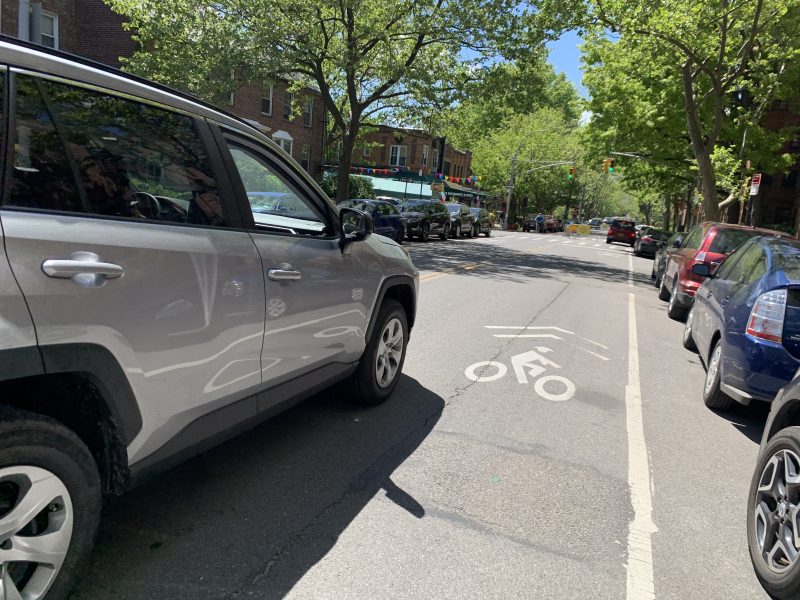 The need for safety is clear on 39th Avenue in Queens. Photo: Gersh Kuntzman
