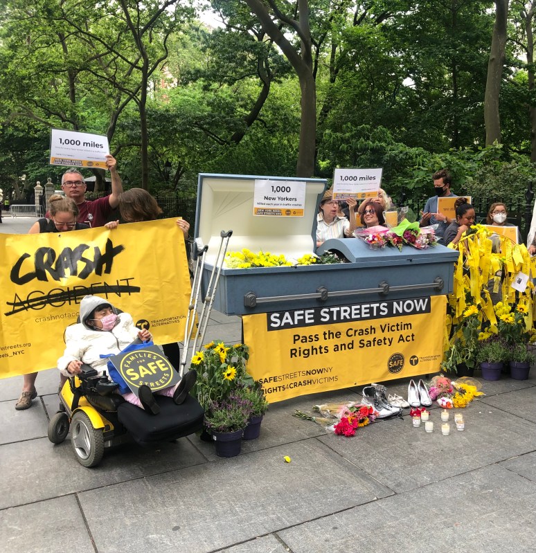 Familiy For Safe Streets rally outside City Hall Park. Photo: Fiifi Frimpong