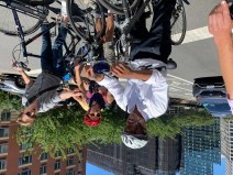 Borough President Adams with reporters. File photo: Gersh Kuntzman