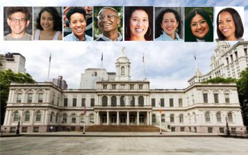 Brooklyn Council primary winners (at least the ones who spoke to us!) include (from left) Lincoln Restler, Jen Gutierrez, Crystal Hudson, Chi Osse, Sandy Nurse, Alexa Aviles, Shahana Hanif and Rita Joseph.