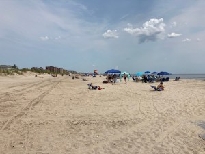 The relatively private, public beach at 131st Street. Photo: Julianne Cuba