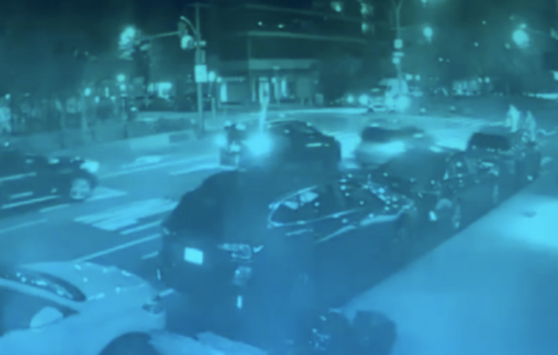 A split second before the fatal crash.