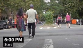 From 6 to 6:30 p.m., 500 people used the 34th Avenue open street. Photo: Clarence Eckerson Jr.