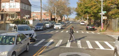 The intersection where a driver killed a 69-year-old woman on Friday morning. Photo: Google Maps