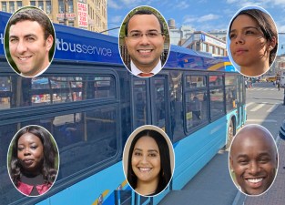 Incoming Bronx Council Members include (clockwise from top left) Eric Dinowitz, Oswald Feliz, Pierina Sanchez, Kevin Riley, Althea Stevens and Amanda Farias