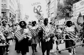 International Ladies Garment Workers Union members at a Labor Day parade.