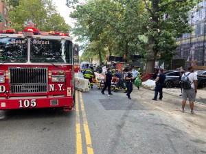 The Clinton Avenue crash scene on Monday. Photo: Kevin Dann