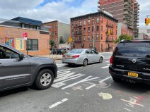 The corner of St. Marks Avenue and Classon Avenue, where an open street is listed by the city but does not appear to exist. Photo: Dave Colon