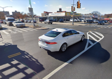 The car driver who hit Christopher Marshall would have been using this left-turn lane to turn onto Eastern Parkway — but Marshall was in the crosswalk with the light, cops said.