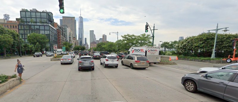 A woman was killed on West Street on Wednesday night at almost the exact location of the pedestrian in this Google street view still.
