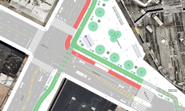 Imagine so much more space for people at Atlantic and Fourth avenues. Graphic: Transportation Alternatives