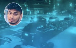 E-biker Borkot Ullah (inset) was killed last year on E. Houston Street. The protected bike lane the city is installing must encompass the entire length of the street, says a resident of the area. Image: Streetsblog