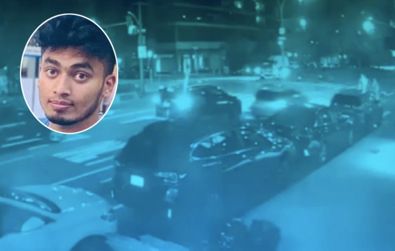 E-biker Borkot Ullah (inset) was killed last year on E. Houston Street. The protected bike lane the city is installing must encompass the entire length of the street, says a resident of the area. Image: Streetsblog