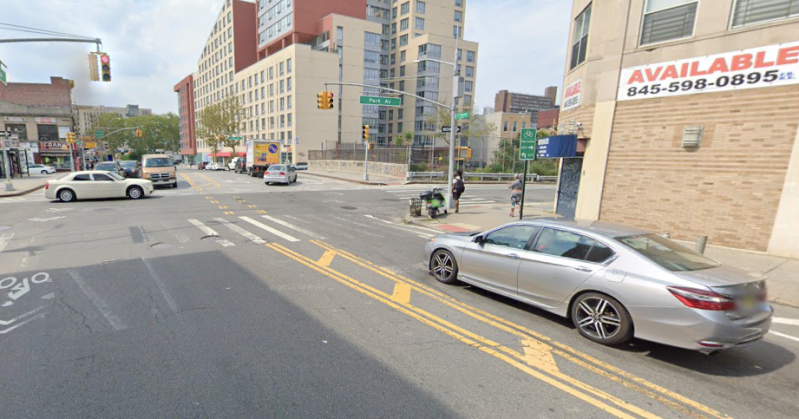 The pedestrian was crossing Park Avenue with the light, cops said. Photo: Google