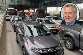 Buses stuck in traffic are a de Blasio legacy.