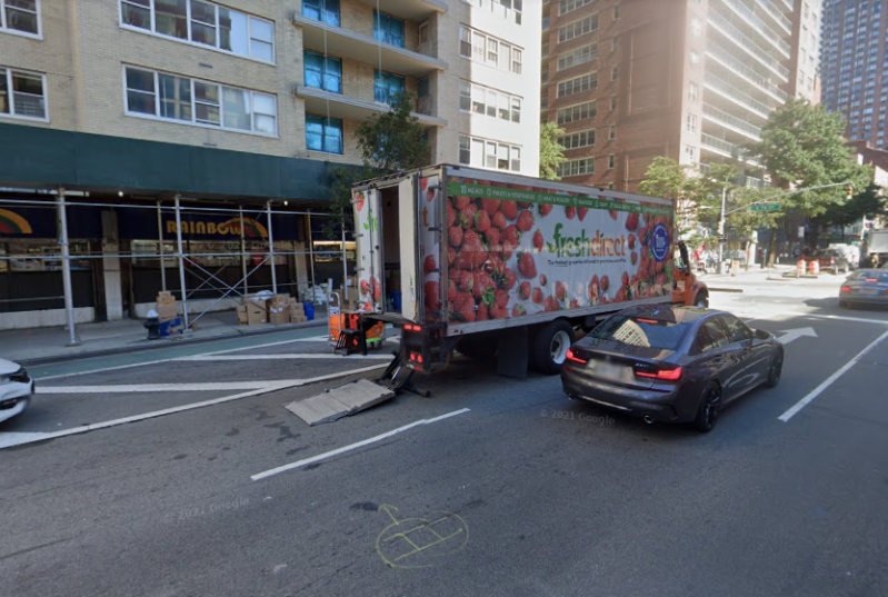 The site is so frequently blocked by trucks that it's even on Google Street View.
