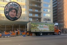 The scene on First Avenue hours after Salvador Navarette-Flores (inset) was killed in a crash.