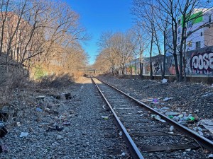 A piece of the Bay Ridge Branch in Brooklyn, looking east. Photo: Dave Colon