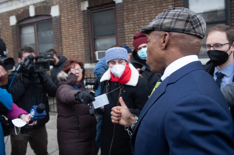 Mayor, meet press. Photo: NYC Mayor's Office