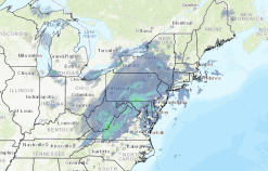 The storm as of 10 p.m. on Thursday. Photo: National Weather Service
