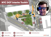 The proposed design for the Apolline's Garden plaza, which DOT Commissioner Ydanis Rodriguez (inset) says he will make a reality.