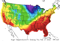 Highs will be high by Thursday night.