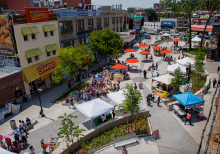 A plaza in Queens. Photo: Design Trust for Public Space