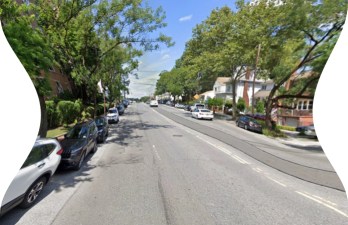 Riverdale Avenue is so fat it needs to be put on a diet, says DOT. Photo: Google and Streetsblog's Photoshop Team