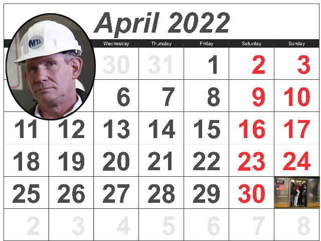 Weekends were made for better service. Graphic: Streetsblog Photoshop Desk