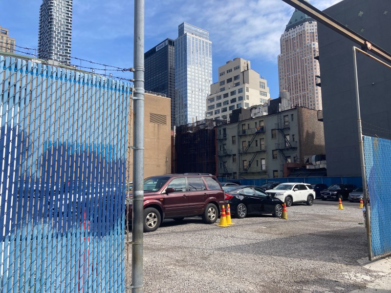 Look at that neighborhood character! Residents are pushing back against an affordable housing development proposed for this MTA parking lot at the corner of 54th Street and Ninth Avenue in Hell's Kitchen. Photo: Julianne Cuba