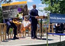 Mayor Adams in the Bronx on Wednesday. Photo: Jesse Coburn