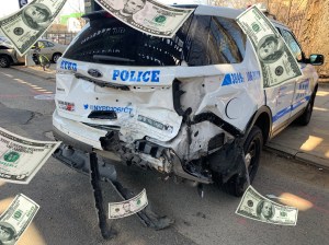 Crashes like this cost the city lots of money. Photo: Gersh Kuntzman