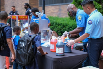 An NYPD 'Back to School' event — this one at 1 Police Plaza. Photo: NYPD