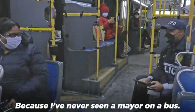 This mayor actually rides the bus. Photo: Mayor's Office