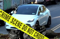 DSNY caught the driver of this car dumping illegally — and impounded the vehicle. Photo: DSNY with help from the Streetsblog Photoshop Desk