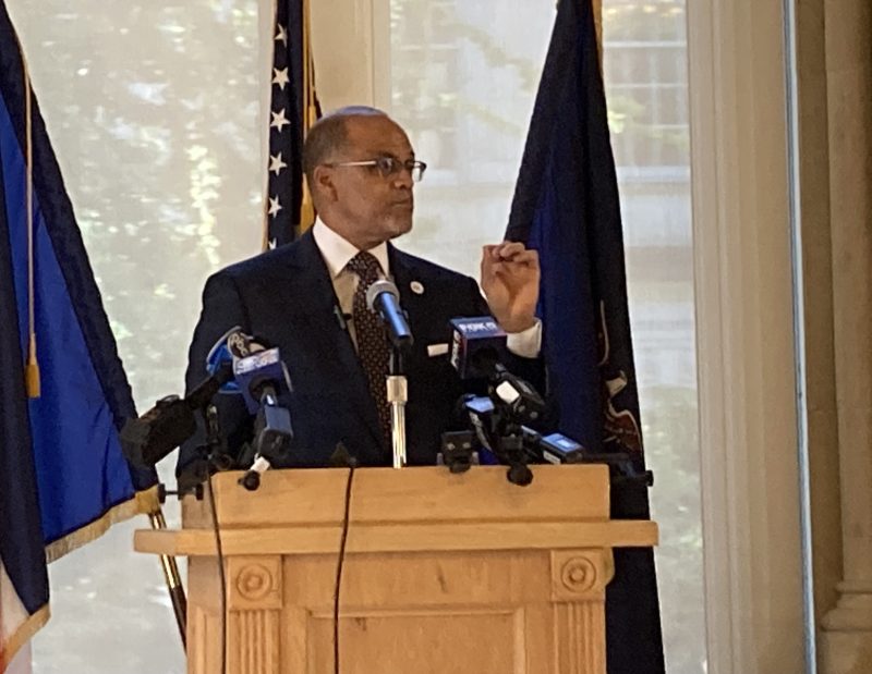 Schools Chancellor David Banks on Thursday before he refused to discuss dangerous school streets. Photo: Jesse Coburn