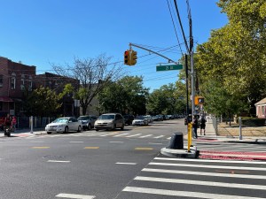 A leading pedestrian interval in Astoria, where one Queens man says he was given a ticket even though he correctly followed the city's traffic laws. Photo: Dave Colon