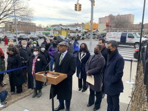 On Jan. 19, Mayor Adams journeyed to Coney Island Avenue to promise to fix 1,000 intersections. File photo: Gersh Kuntzman