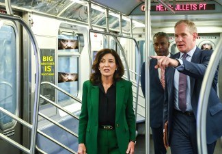 MTA CEO Janno Lieber with Gov. Hochul on Tuesday. Photo: MTA (with help from the Streetsblog 1984 Desk)