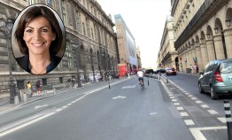 Here's the Rue de Rivoli that everyone is talking about, which was widened by Mayor Anne Hidalgo (inset). Photo: Gersh Kuntzman