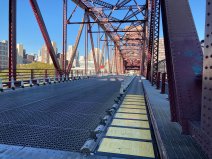 Panels covering the metal deck surface of the Roosevelt Avenue Bridge. Photo: Conor Lyman