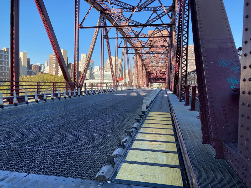 Panels covering the metal deck surface of the Roosevelt Avenue Bridge. Photo: Conor Lyman