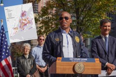 Mayor Adams on Sunday released a list of more than 1,200 intersections that he says have received safety improvements. Photo: Benny Polatseck / Mayor's Office